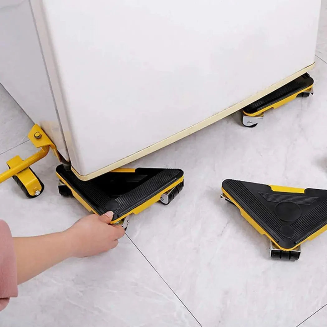 5 Pcs 360 Degree Rotating Furniture Moving Wheels with Wheel Bar