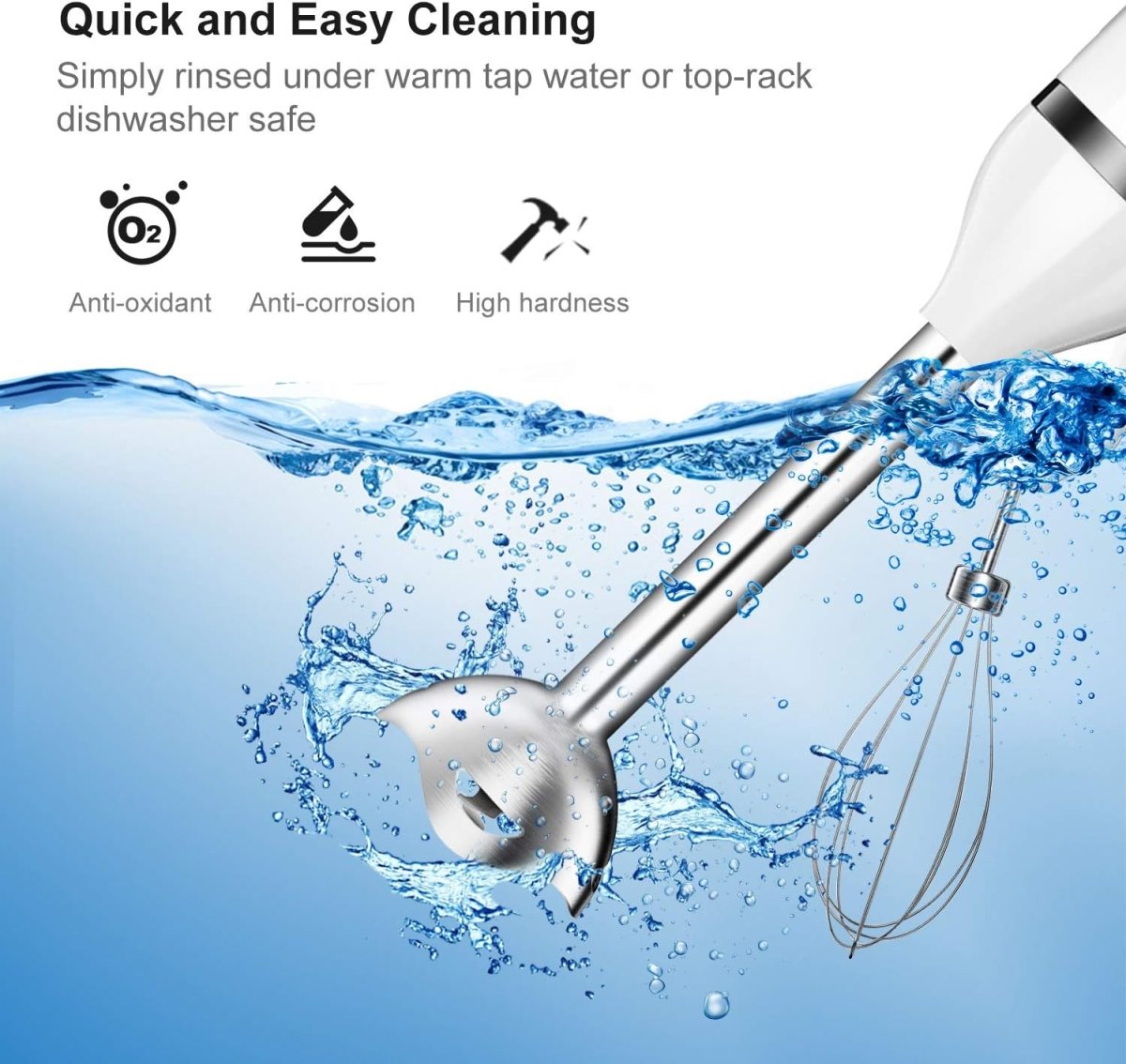 2 in 1 Hand Blender with Egg Whisk
